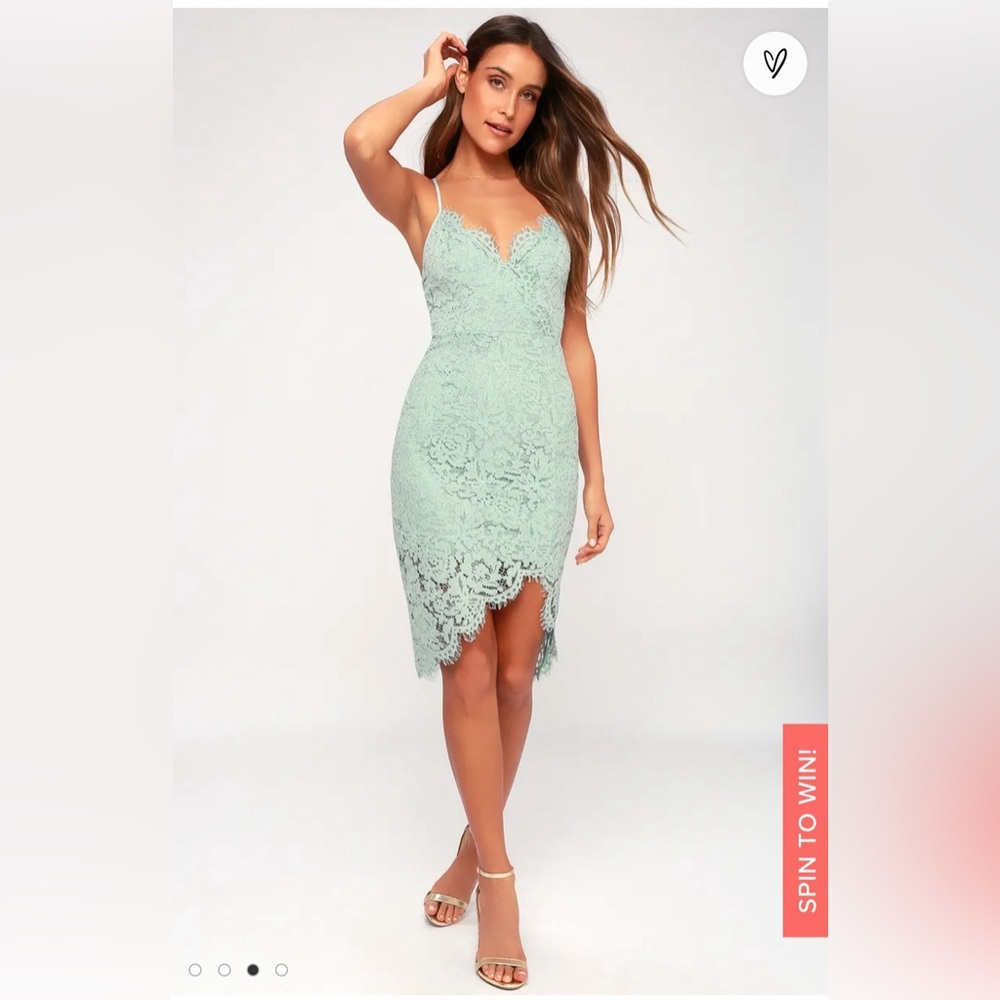 Lulus Mint Bodycon Lace Dress